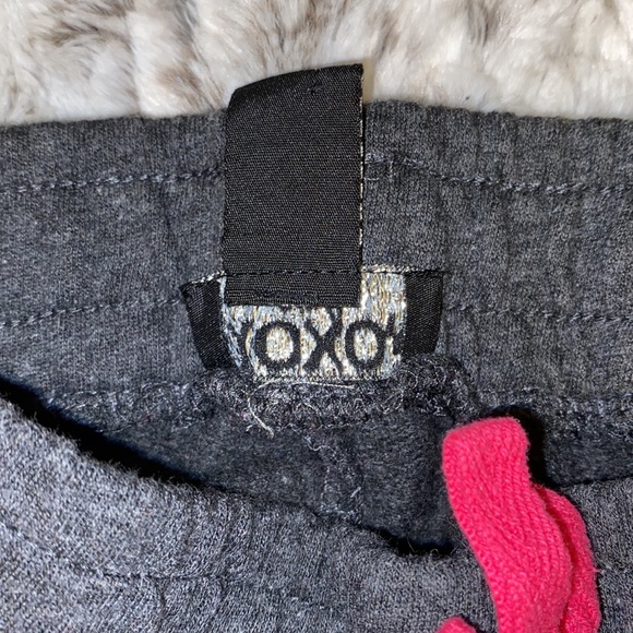 XoXo Girls Charcoal Gray & Hot Pink Glitter Joggers Sweatpants - Picture 5 of 7